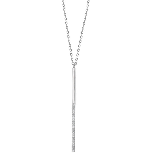 Necklace Silver Zirconia 21 Stones Rhodium plated 40-45 cm