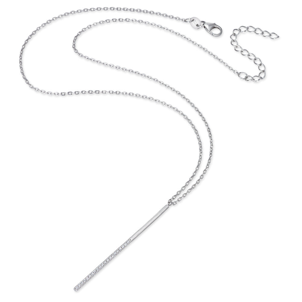 Necklace Silver Zirconia 21 Stones Rhodium plated 40-45 cm