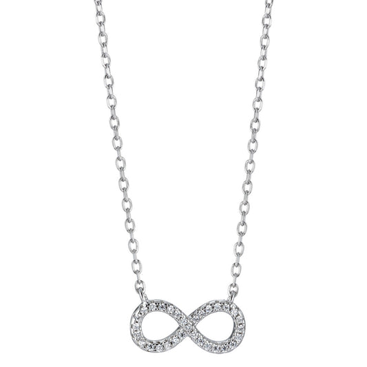 Necklace Silver Zirconia Rhodium plated Infinity 40-45 cm