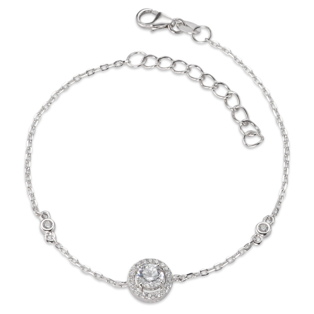 Bracelet Silver Zirconia Rhodium plated 16-19 cm