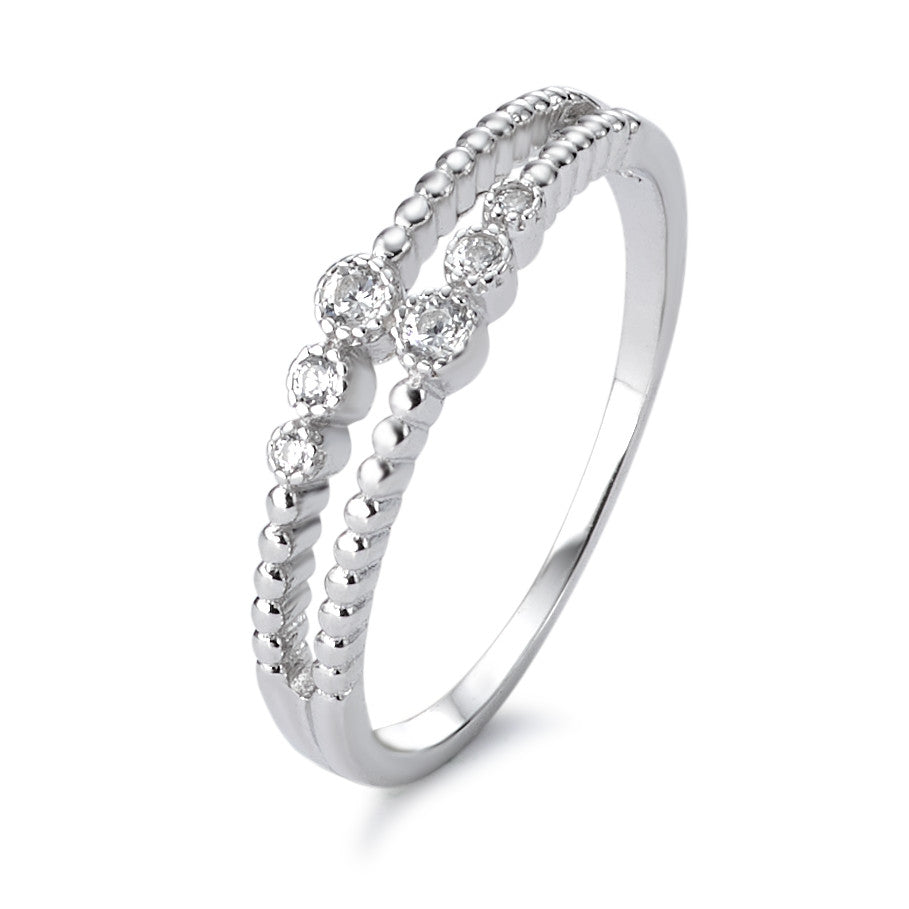 Ring Silver Zirconia 6 Stones Rhodium plated