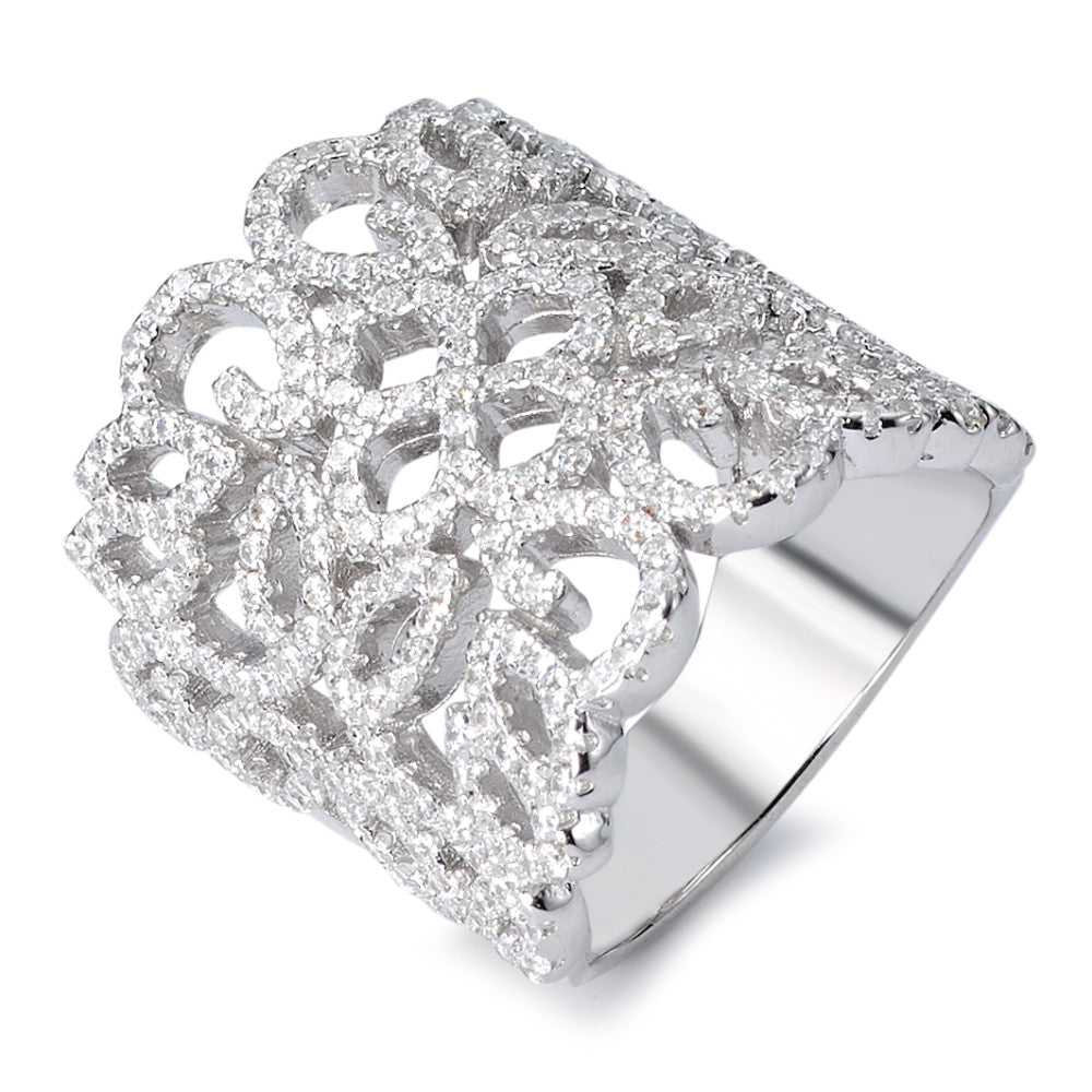 Ring Silver Zirconia Rhodium plated