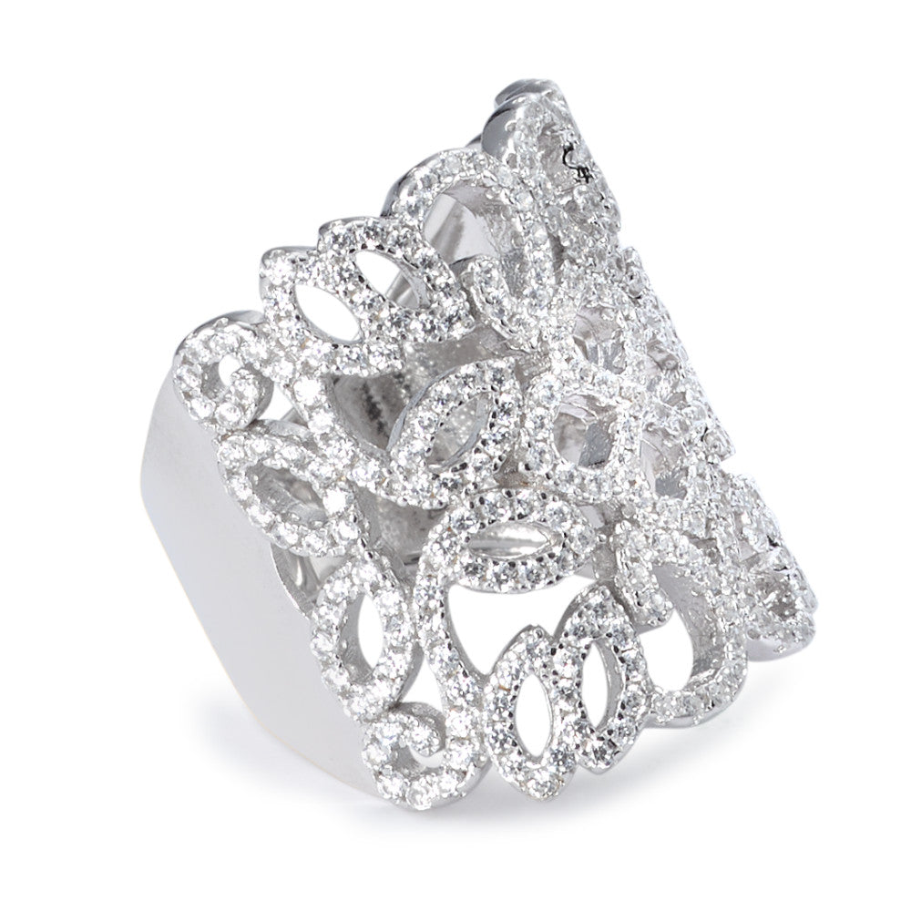 Ring Silver Zirconia Rhodium plated