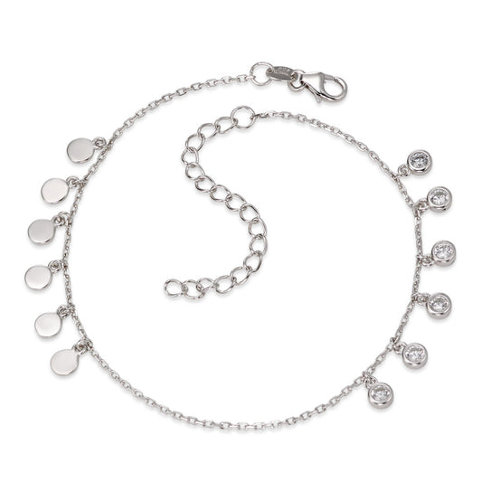 Anklet Silver Zirconia Rhodium plated 23-27 cm