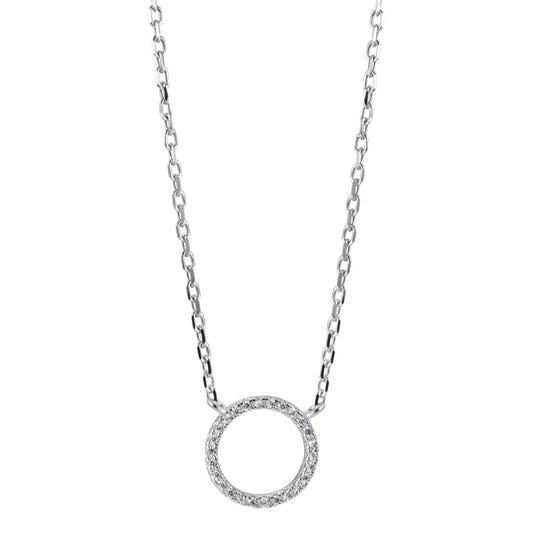 Necklace Silver Zirconia Rhodium plated 40-45 cm Ø10 mm