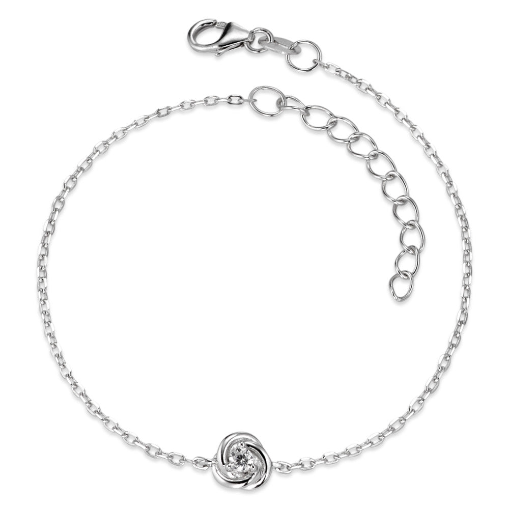 Bracelet Silver Zirconia Rhodium plated 16-19 cm