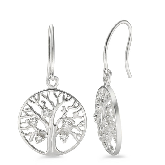 Drop Earrings Silver Zirconia 10 Stones Silver plated Tree Of Life