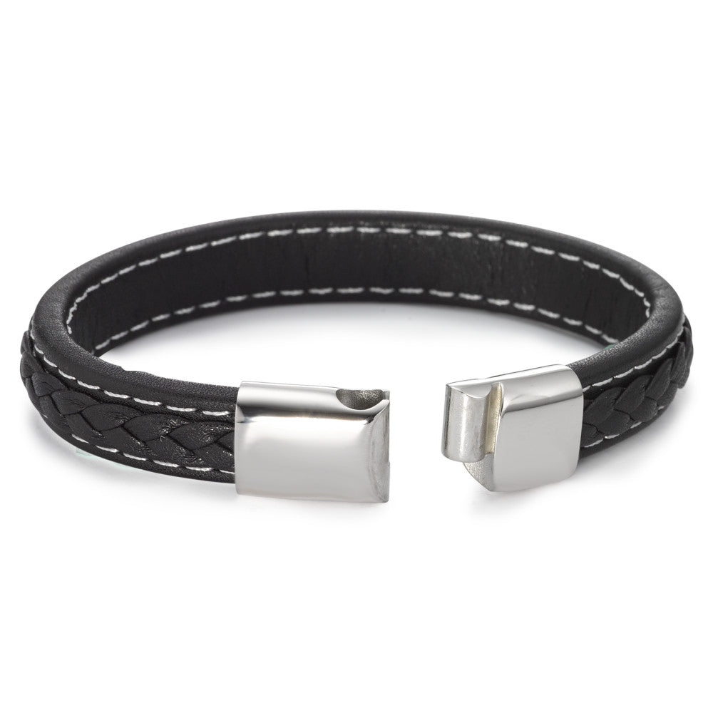 Bracelet Stainless steel, Leather 20 cm