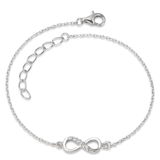 Bracelet Silver Zirconia 6 Stones Rhodium plated Infinity 16-20 cm