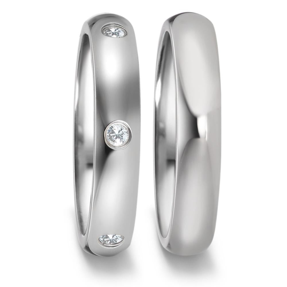 Wedding Ring Stainless steel Zirconia 6 Stones