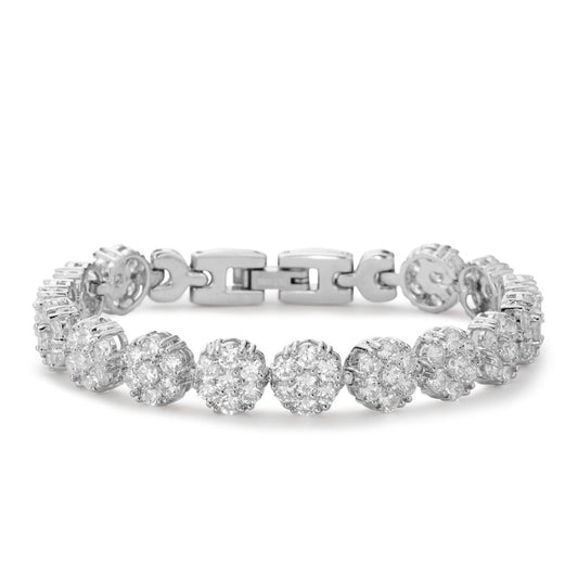 Bracelet Bronze Zirconia Rhodium plated 18.5 cm