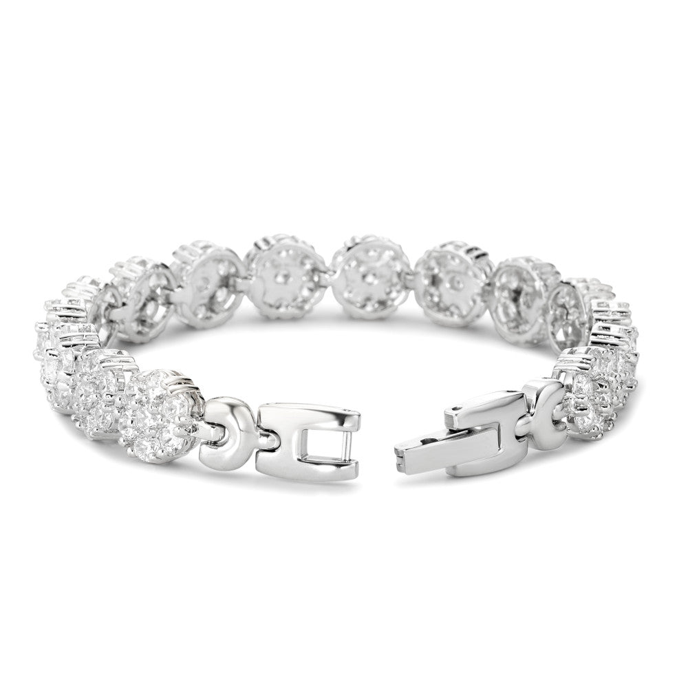 Bracelet Bronze Zirconia Rhodium plated 18.5 cm