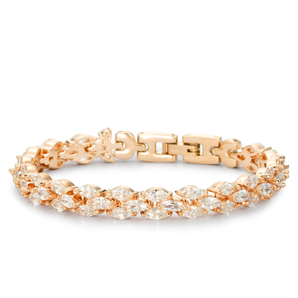 Bracelet Bronze Zirconia Yellow IP coated 18 cm