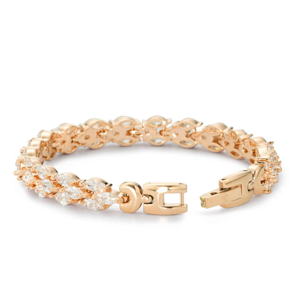 Bracelet Bronze Zirconia Yellow IP coated 18 cm