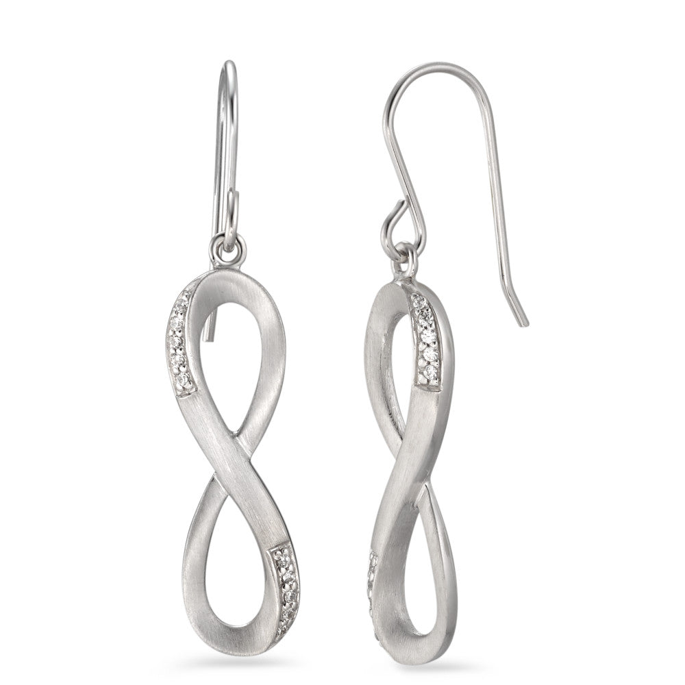 Drop Earrings Silver Zirconia Rhodium plated Infinity