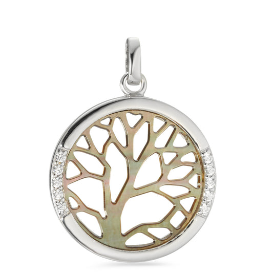 Pendant Silver Zirconia Rhodium plated Tree Of Life Ø23 mm