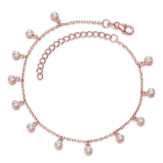 Anklet Silver Zirconia Rose Gold plated 24-27 cm