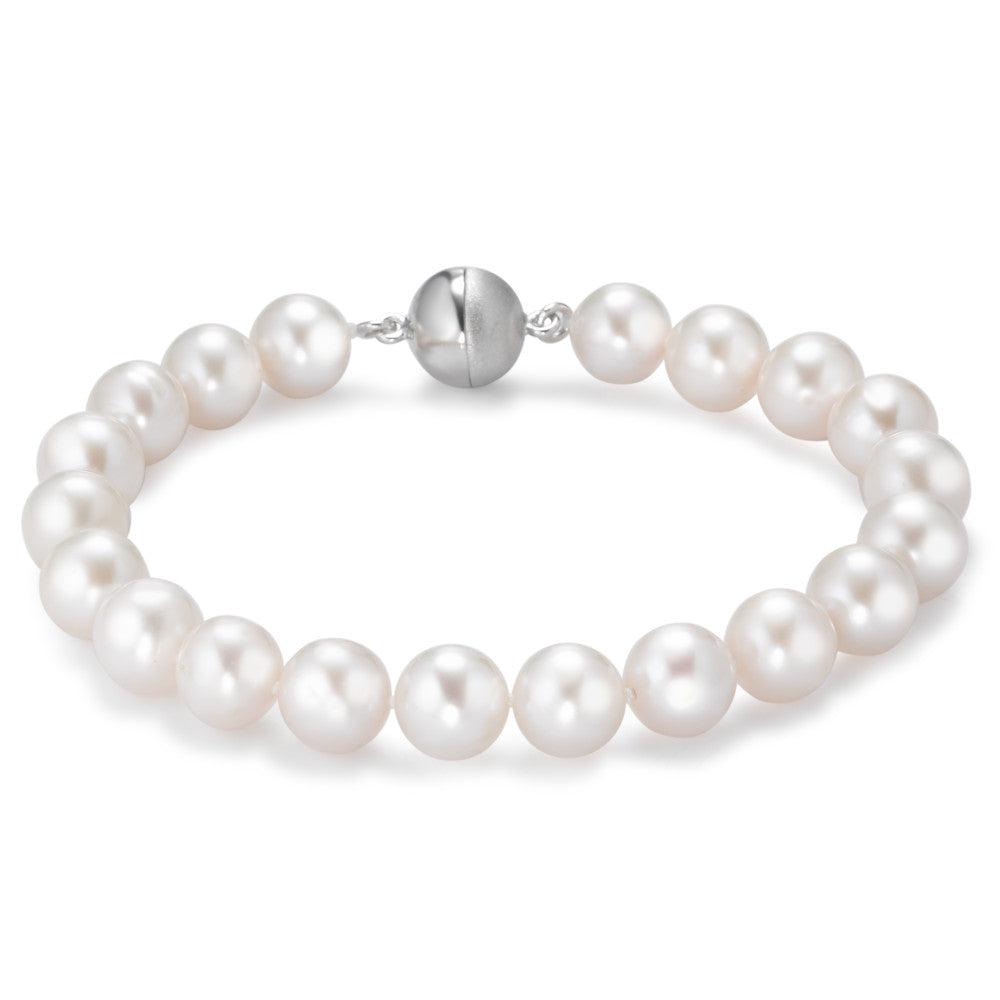 Bracelet Silver Rhodium plated Freshwater pearl 18 cm