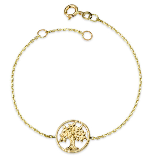 Bracelet 18k Yellow Gold Tree Of Life 14-16 cm Ø12 mm