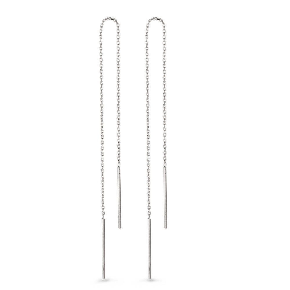 Threader Earrings Silver Rhodium plated 15 cm