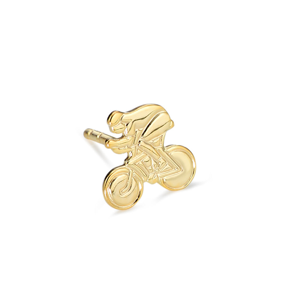 Single stud earring 18k Yellow Gold Racing Bike