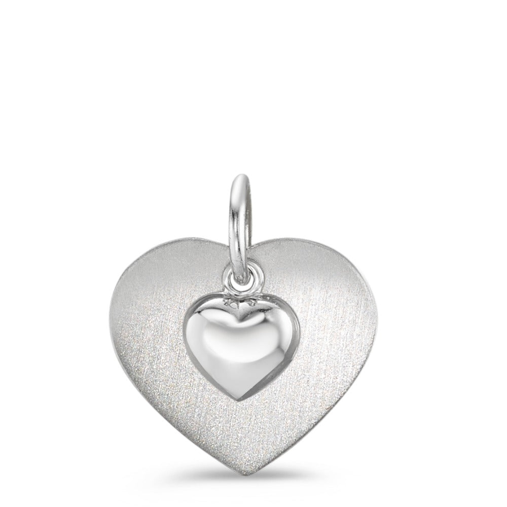 Pendant Silver Rhodium plated Heart Ø13 mm