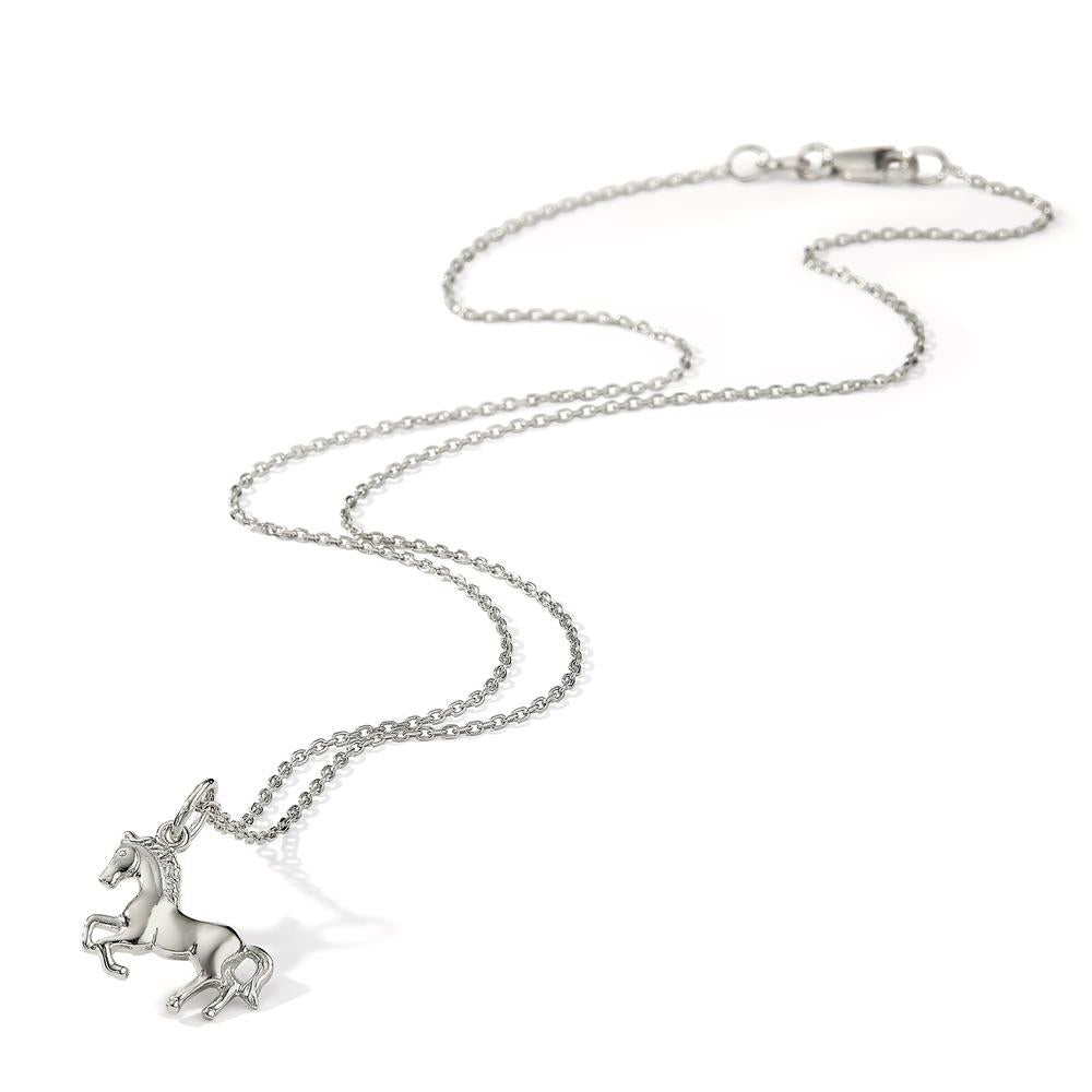 Chain necklace with pendant Silver Rhodium plated Horse 38-40 cm