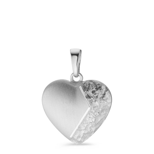 Engravable pendant Silver Rhodium plated Heart Ø15 mm