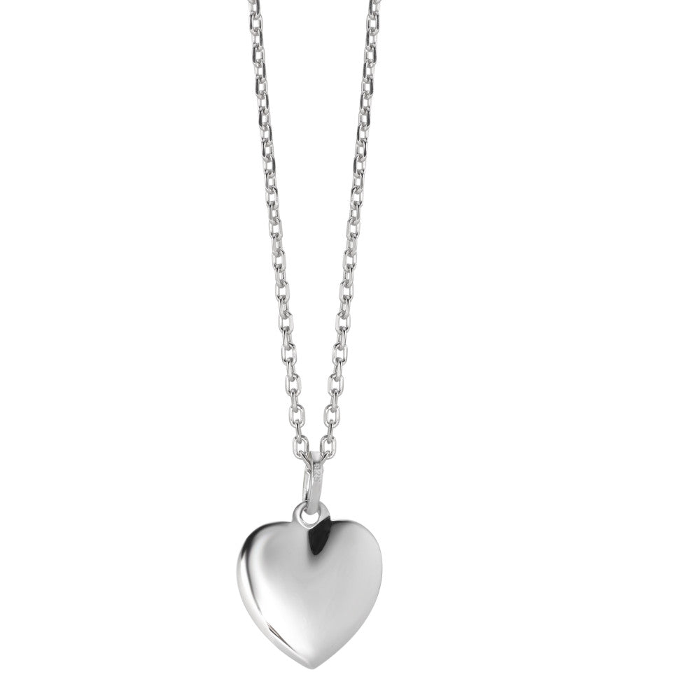 Necklace with pendant Silver Rhodium plated Heart 40-42 cm Ø12 mm