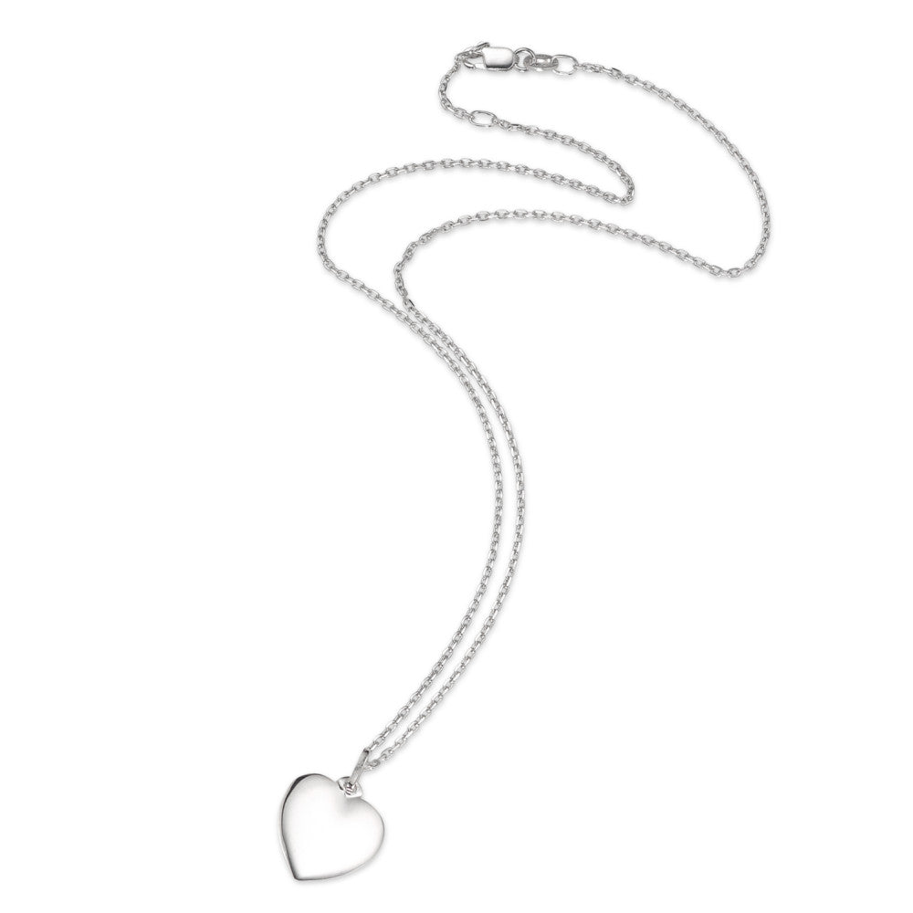 Necklace with pendant Silver Rhodium plated Heart 40-42 cm Ø12 mm