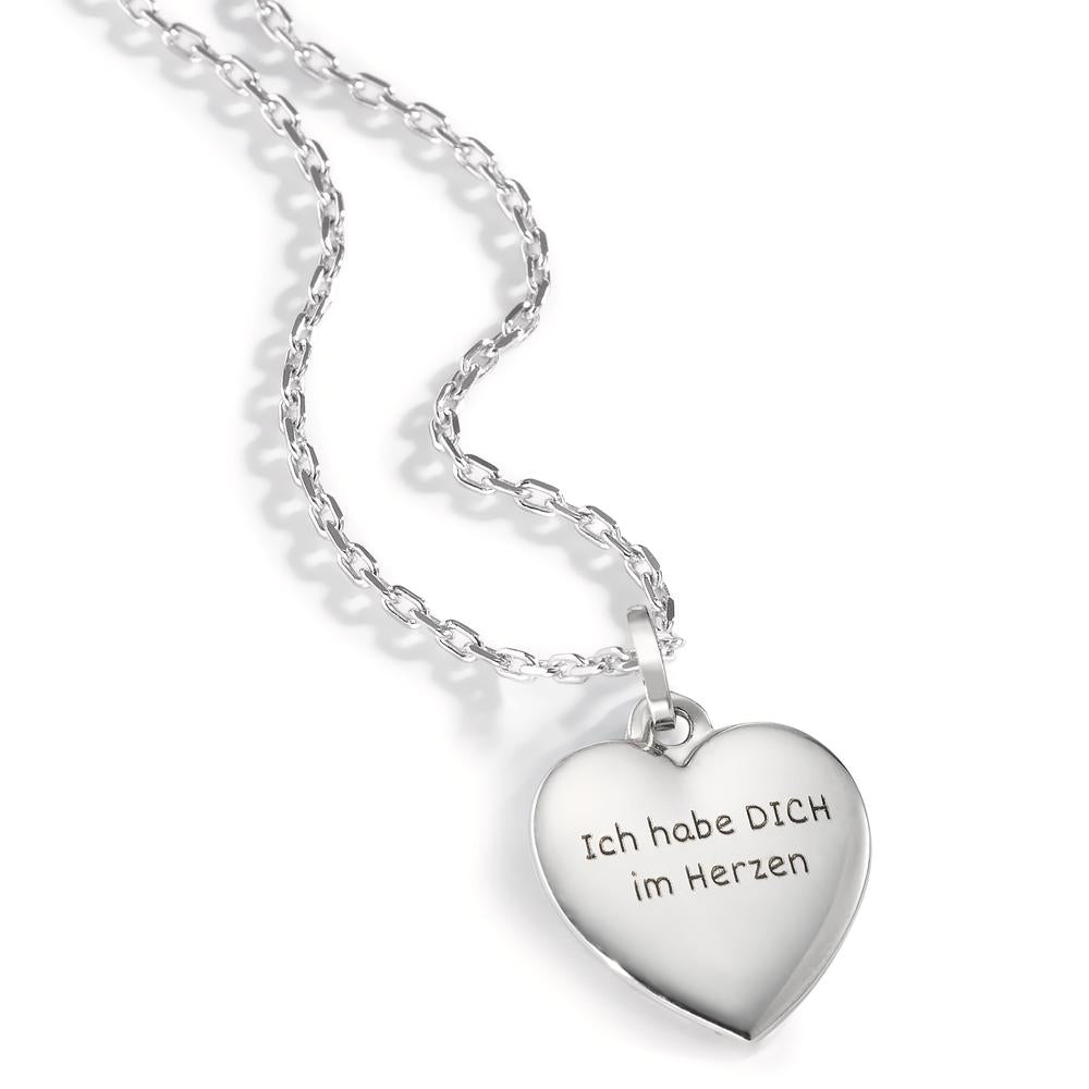 Necklace with pendant Silver Rhodium plated Heart 40-42 cm Ø12 mm