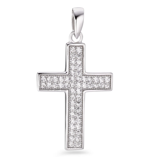 Pendant Silver Zirconia Rhodium plated Cross