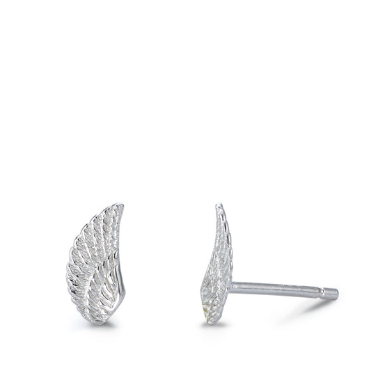 Stud earrings Silver Rhodium plated Wing