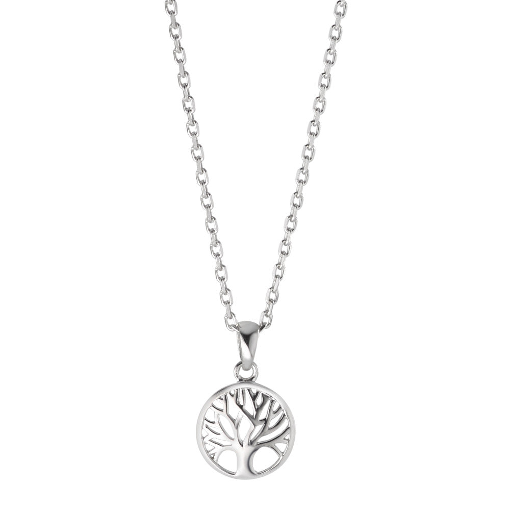 Necklace with pendant Silver Rhodium plated Tree Of Life 40-42 cm Ø10.5 mm