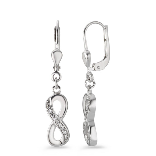 Drop Earrings Silver Zirconia 18 Stones Rhodium plated Infinity