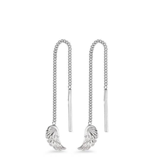 Threader Earrings Silver Rhodium plated Wing