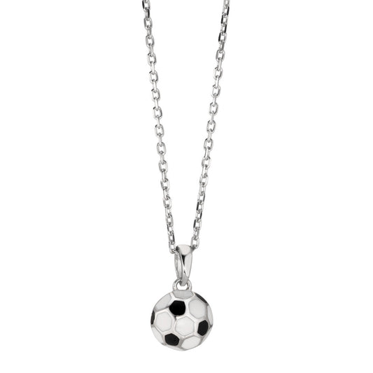 Chain necklace with pendant Silver Rhodium plated Football 38-40 cm Ø9 mm
