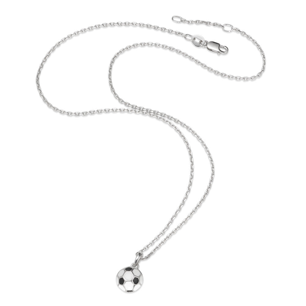 Chain necklace with pendant Silver Rhodium plated Football 38-40 cm Ø9 mm