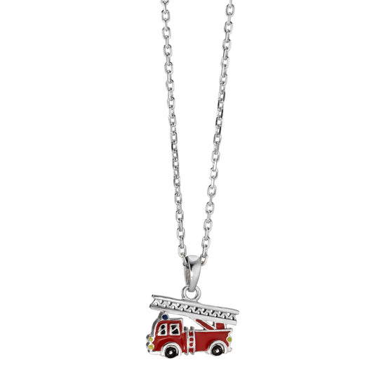 Chain necklace with pendant Silver Lacquered Fire Brigade 38-40 cm