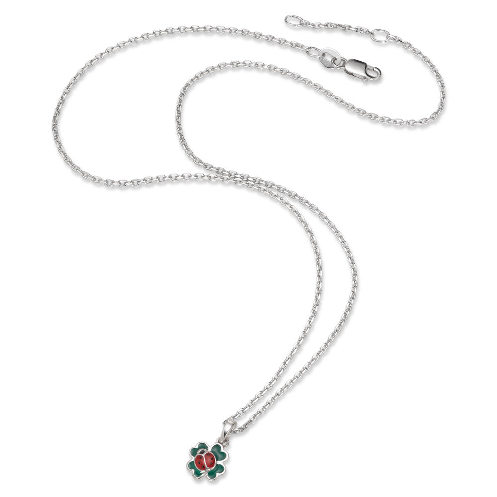 Necklace with pendant Silver Bicolor Rhodium plated Ladybird 36-38 cm Ø8 mm