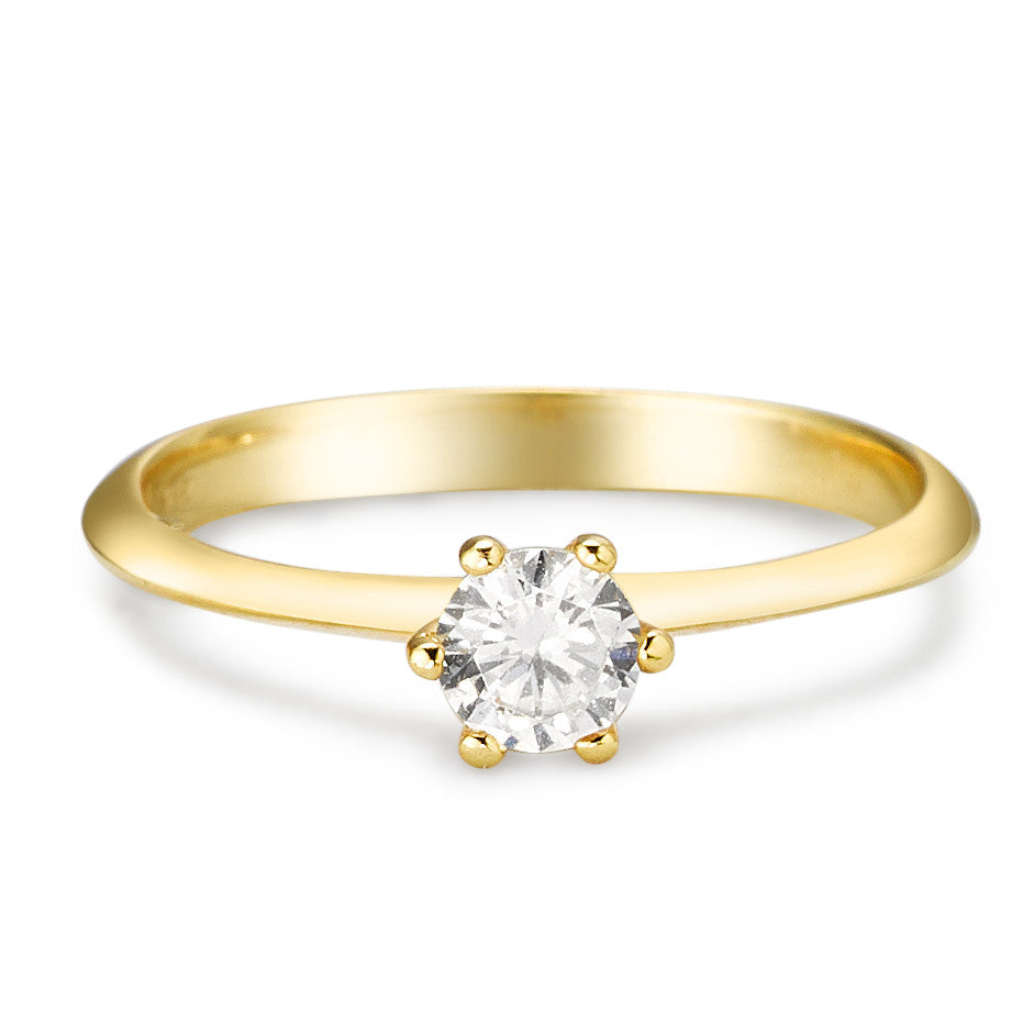 Solitaire ring 9k Yellow Gold Zirconia Ø4.5 mm