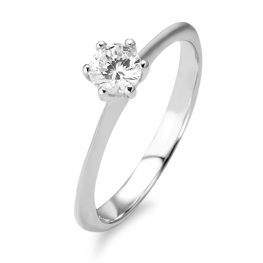 Solitaire ring 9k White Gold Zirconia Ø4.5 mm