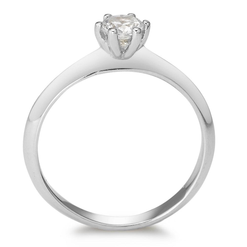 Solitaire ring 9k White Gold Zirconia Ø4.5 mm