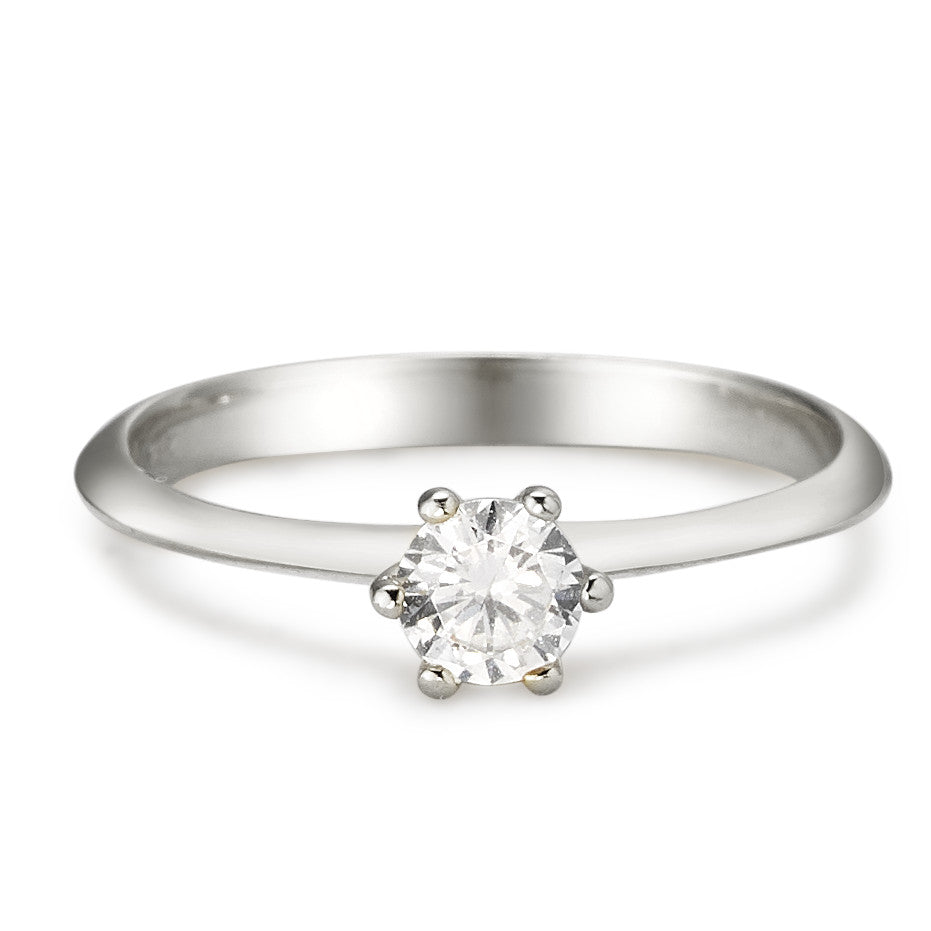 Solitaire ring 9k White Gold Zirconia Ø4.5 mm