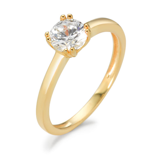 Solitaire ring 9k Yellow Gold Zirconia Ø5.5 mm