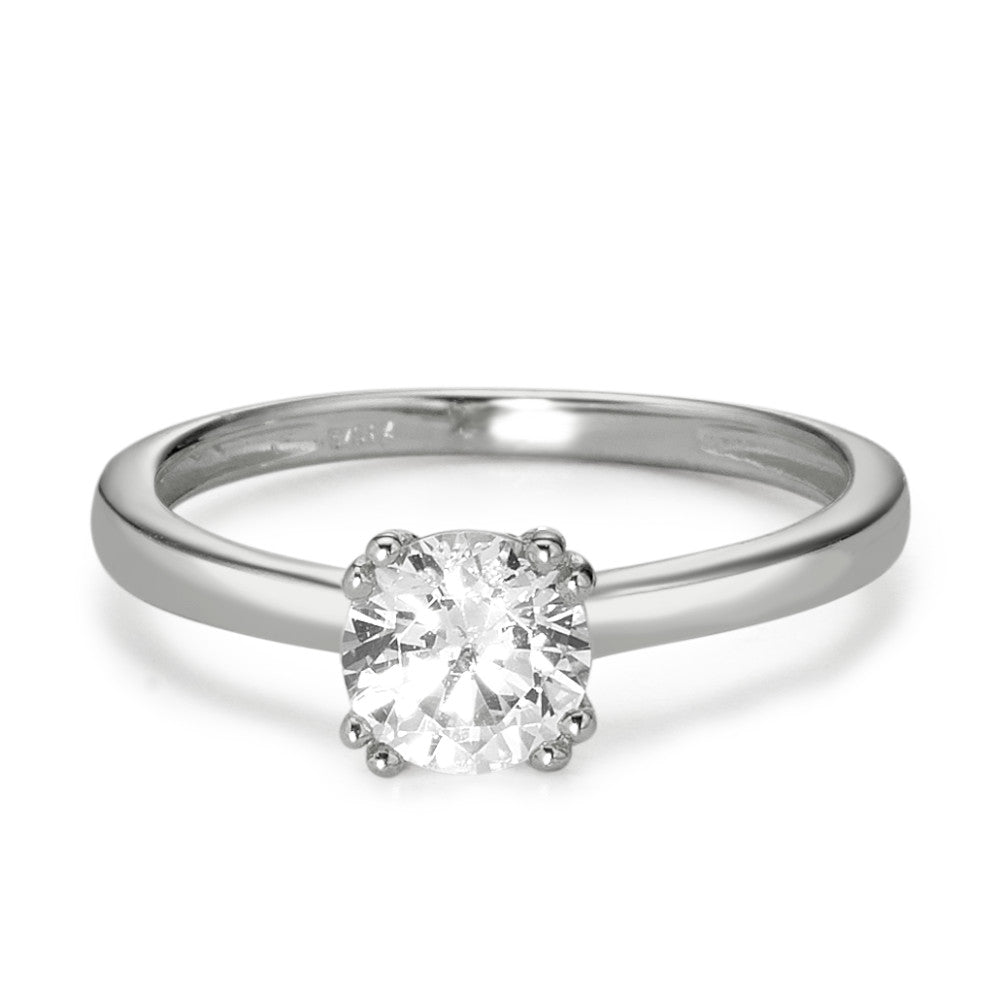 Solitaire ring 9k White Gold Zirconia Ø5.5 mm