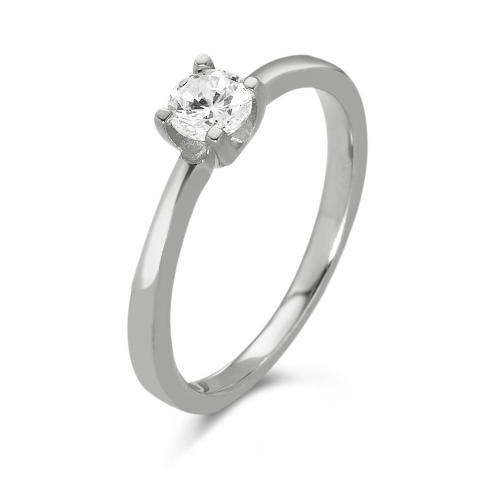 Solitaire ring 9k White Gold Zirconia Ø3.8 mm