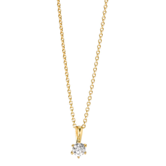 Necklace with pendant 9k Yellow Gold Zirconia 40-42 cm Ø4 mm