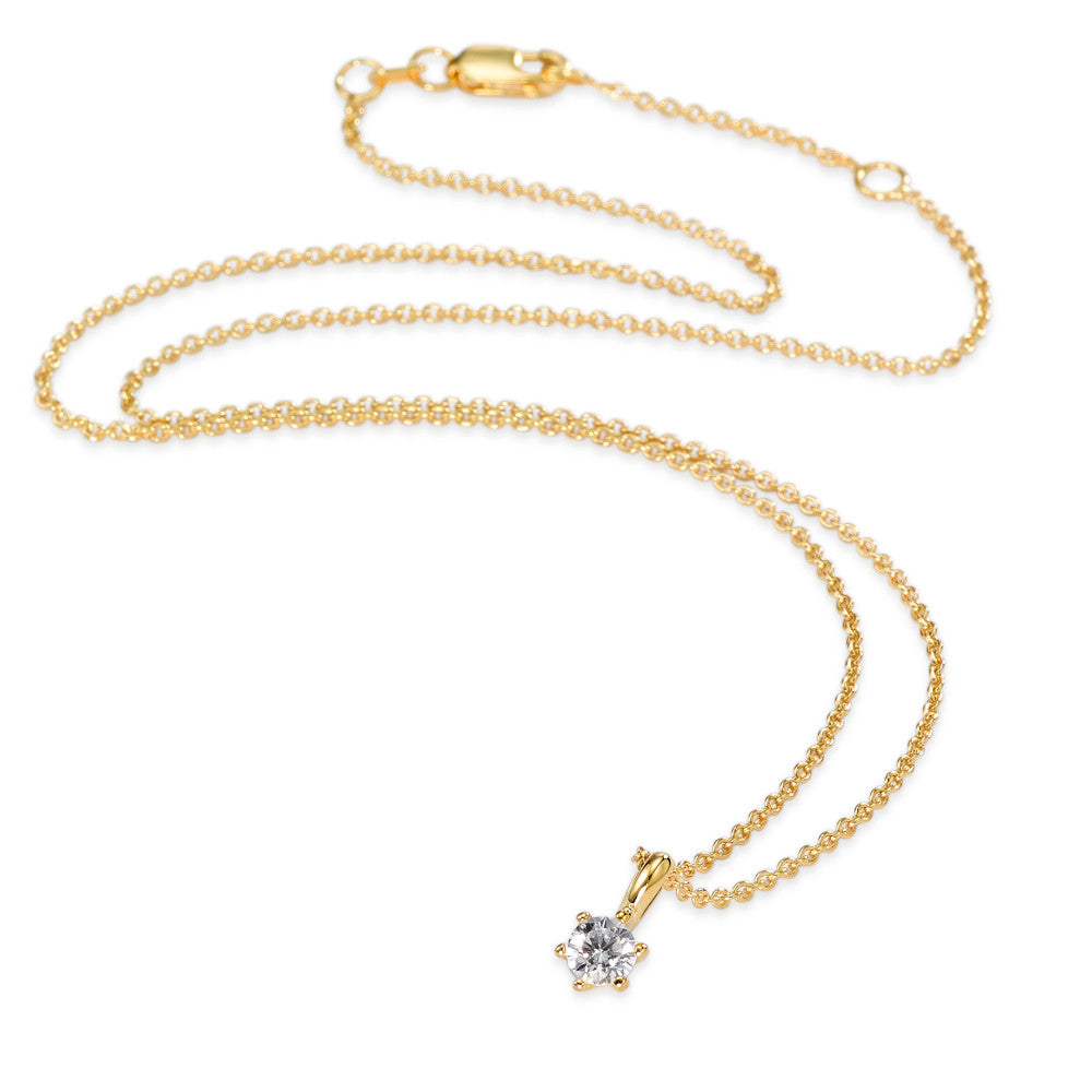 Necklace with pendant 9k Yellow Gold Zirconia 40-42 cm Ø4 mm