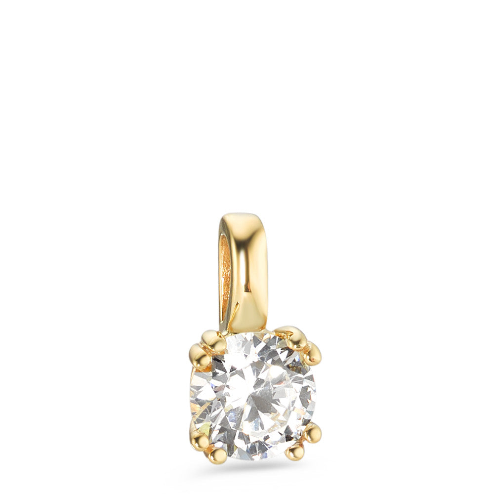 Pendant 9k Yellow Gold Zirconia Ø7 mm